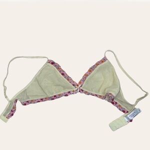 Xhilaration Yellow Bralette with Floral Trim